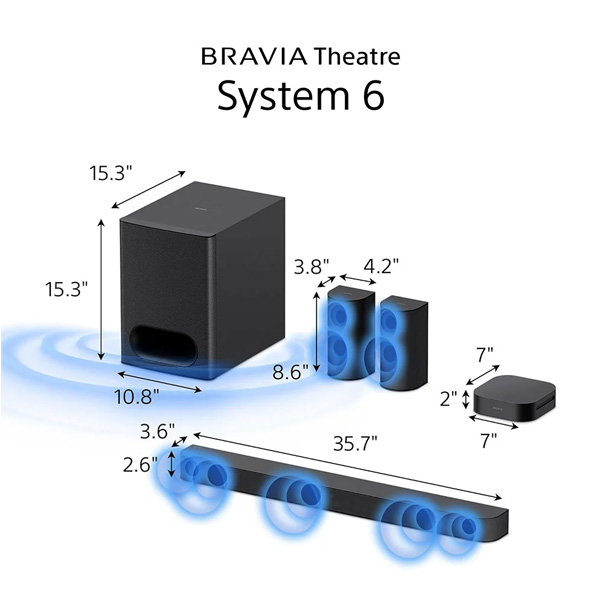 Sony HT-S60 5.1ch Dolby Atmos® Soundbar with Wireless Subwoofer