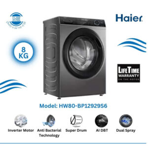Haier HW80-BP12929S6 8 kg Inverter Front-Load Washing Machine - Super Drum, Dual Spray & Anti-Bacterial